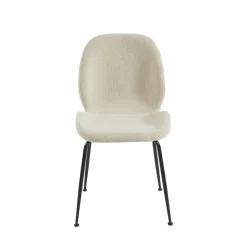 RAY Lot de 2 chaises en tissu bouclette et métal