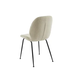 RAY Lot de 2 chaises en tissu bouclette et métal