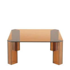 REMO Table basse carrée en verre 80x80cm