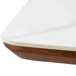 RENO Table à manger 8 personnes effet marbre et bois