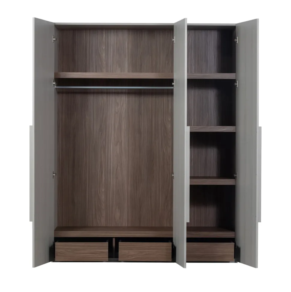 RENS Armoire 3 portes en bois H210cm