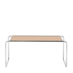 RIKA Table basse en verre pieds chrome