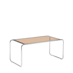 RIKA Table basse en verre pieds chrome