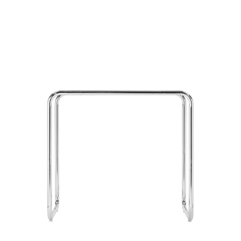 RIKA Table d'appoint en verre pieds chrome