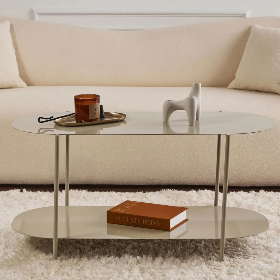 RILO Table basse ovale en métal 100x51cm