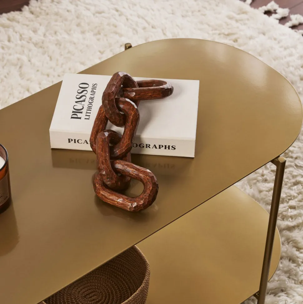RILO Table basse ovale en métal 100x51cm
