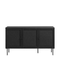 RINTO Buffet 3 portes en bois et métal L140cm