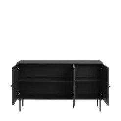 RINTO Buffet 3 portes en bois et métal L140cm