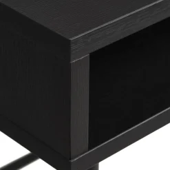 RINTO Bureau 1 tiroir 1 niche en bois et métal L120cm