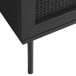 RINTO Commode 3 tiroirs en bois et métal L80cm