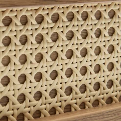 RINTO Commode 3 tiroirs en bois et métal L80cm