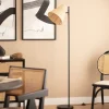 RIO Lampadaire en métal avec abat-jour en rotin H151cm