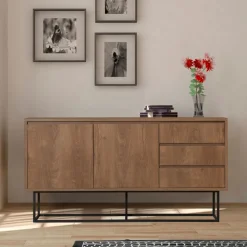 ROA Buffet 2 portes en bois et métal L140cm