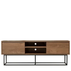 ROA Meuble TV 2 tiroirs en bois et métal L140cm
