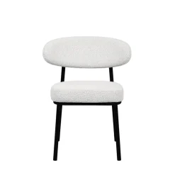 RODE Lot de 2 chaises en tissu bouclette, bois et métal
