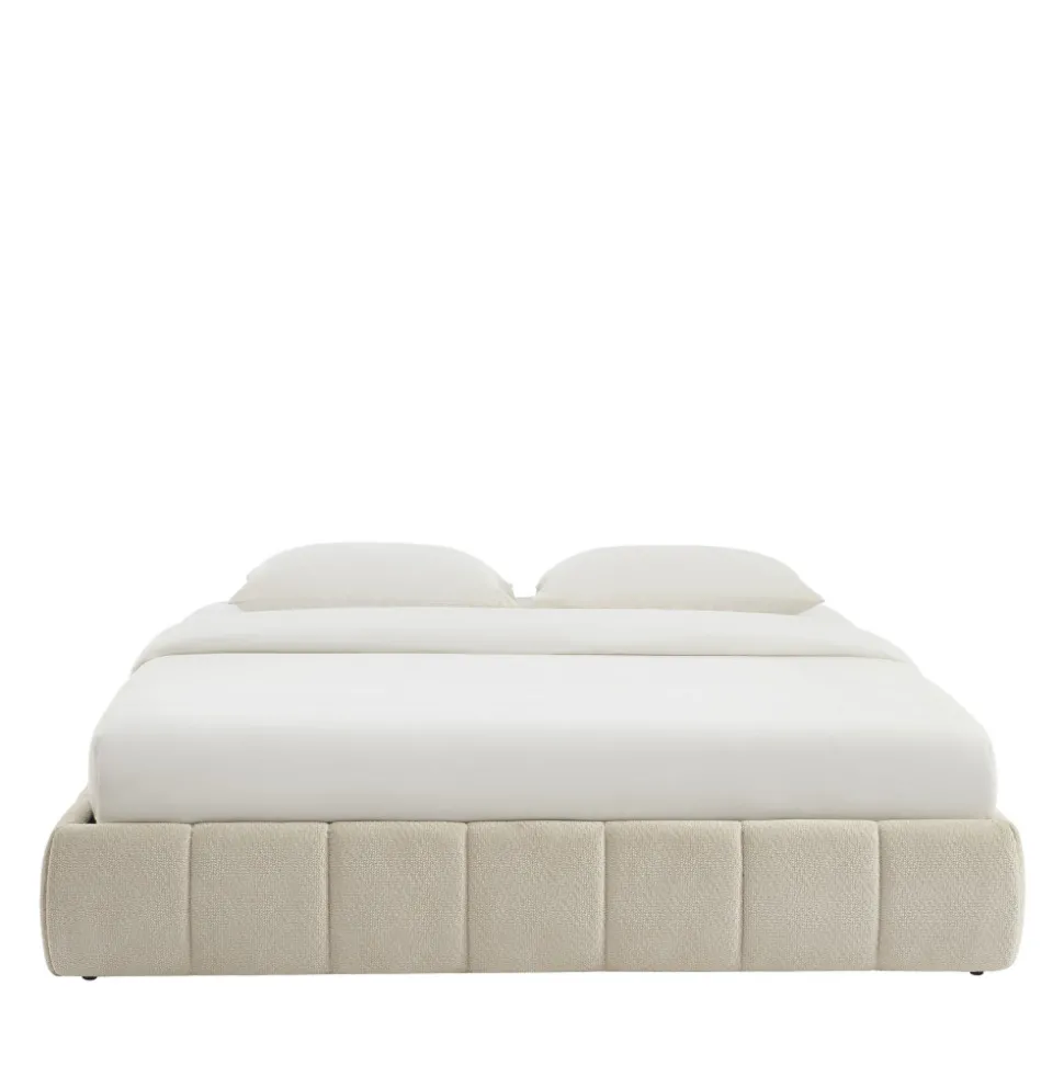 ROMEO Lit coffre en tissu chenille 180x200cm