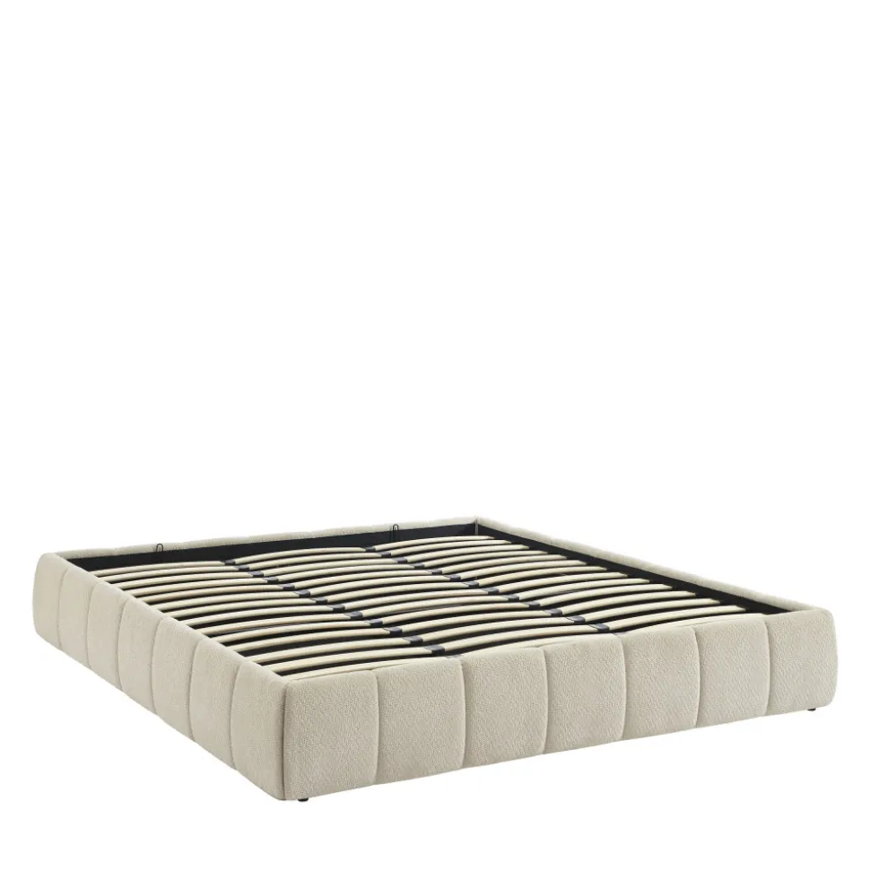 ROMEO Lit coffre en tissu chenille 180x200cm