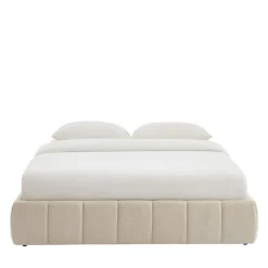 ROMEO Lit coffre en tissu chenille 160x200cm
