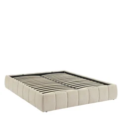 ROMEO Lit coffre en tissu chenille 160x200cm