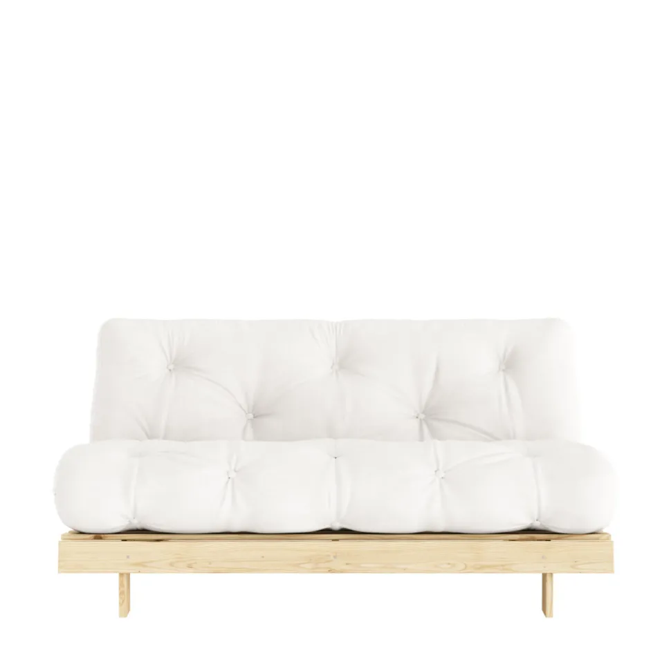 ROOTS Canapé convertible 160x200cm en bois naturel et tissu