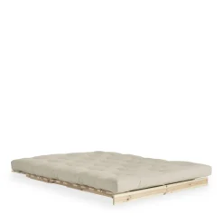 ROOTS Canapé convertible 140x200cm en bois naturel et tissu