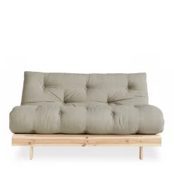 ROOTS Canapé convertible 140x200cm en bois naturel et tissu