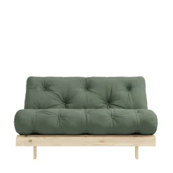 ROOTS Canapé convertible 140x200cm en bois naturel et tissu