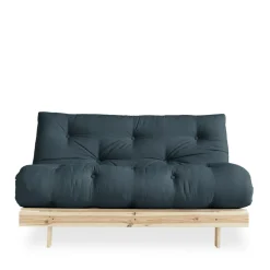 ROOTS Canapé convertible 140x200cm en bois naturel et tissu