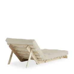 ROOTS Fauteuil convertible 90x200cm en bois naturel et tissu