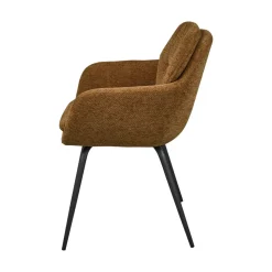 RUNA Lot de 2 fauteuils de table en tissu et métal