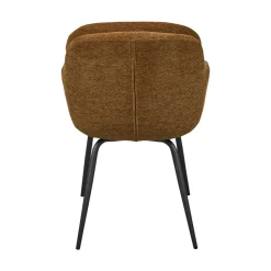RUNA Lot de 2 fauteuils de table en tissu et métal
