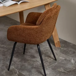 RUNA Lot de 2 fauteuils de table en tissu et métal