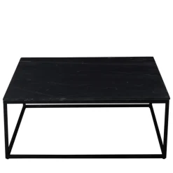 SAKU Table basse carrée en marbre et métal 100x100cm
