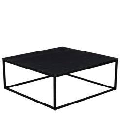 SAKU Table basse carrée en marbre et métal 100x100cm