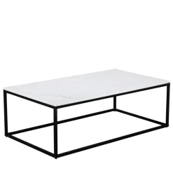 SAKU Table basse en marbre et métal 120x65cm