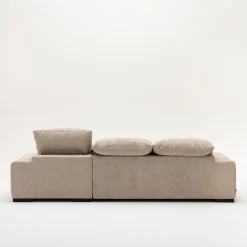 SAM Canapé d'angle droit 4 places avec têtières réglables en tissu chenille