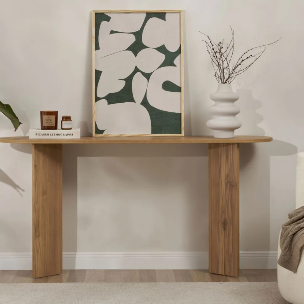 SAM Console ovale en bois L150cm