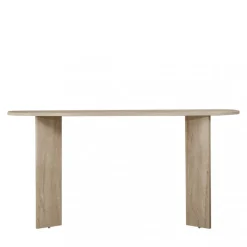 SAM Console ovale en effet travertin L150cm