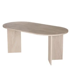 SAM Table à manger 8 personnes effet travertin