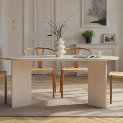 SAM Table à manger 8 personnes ovale en bois