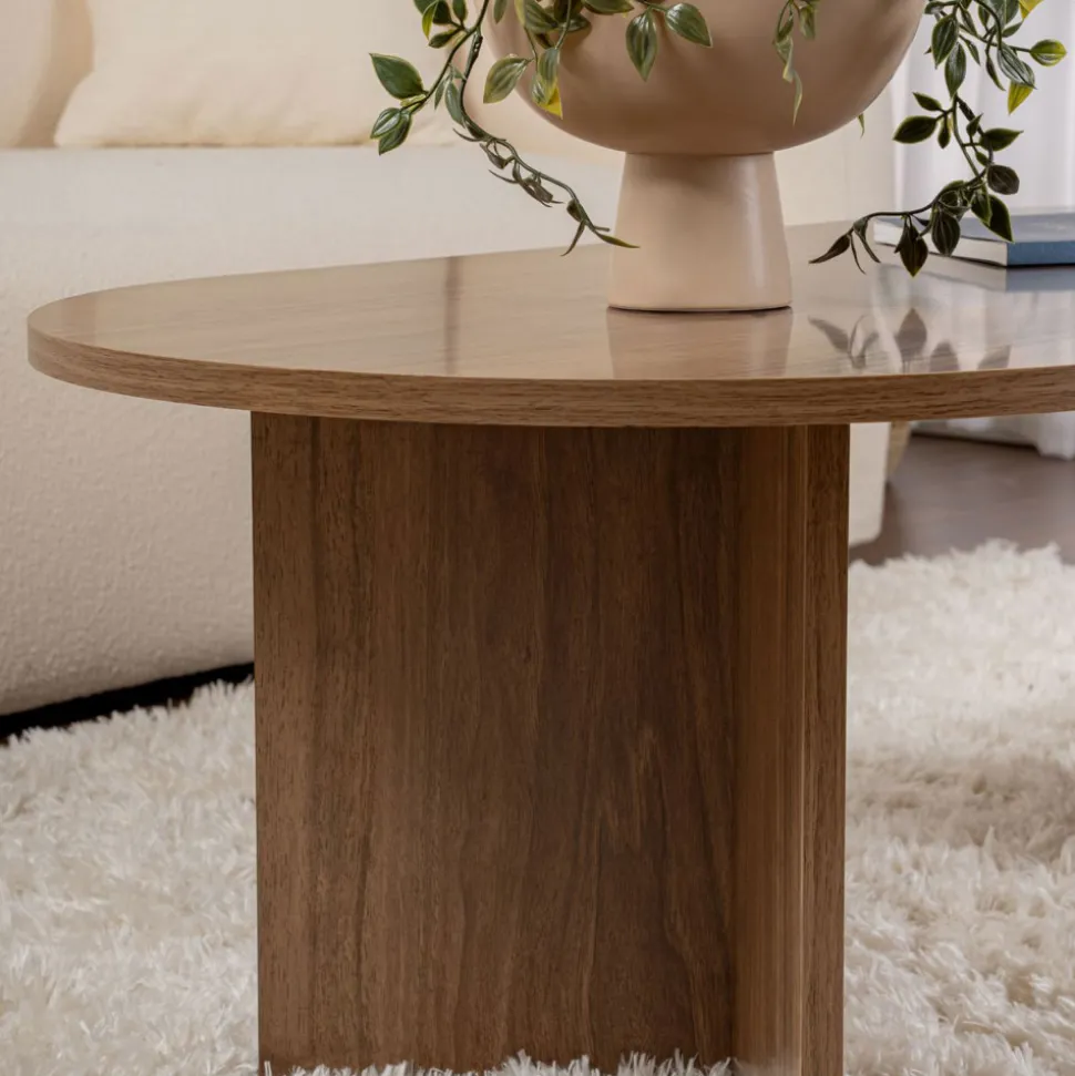 SAM Table basse ovale en bois 119x60cm