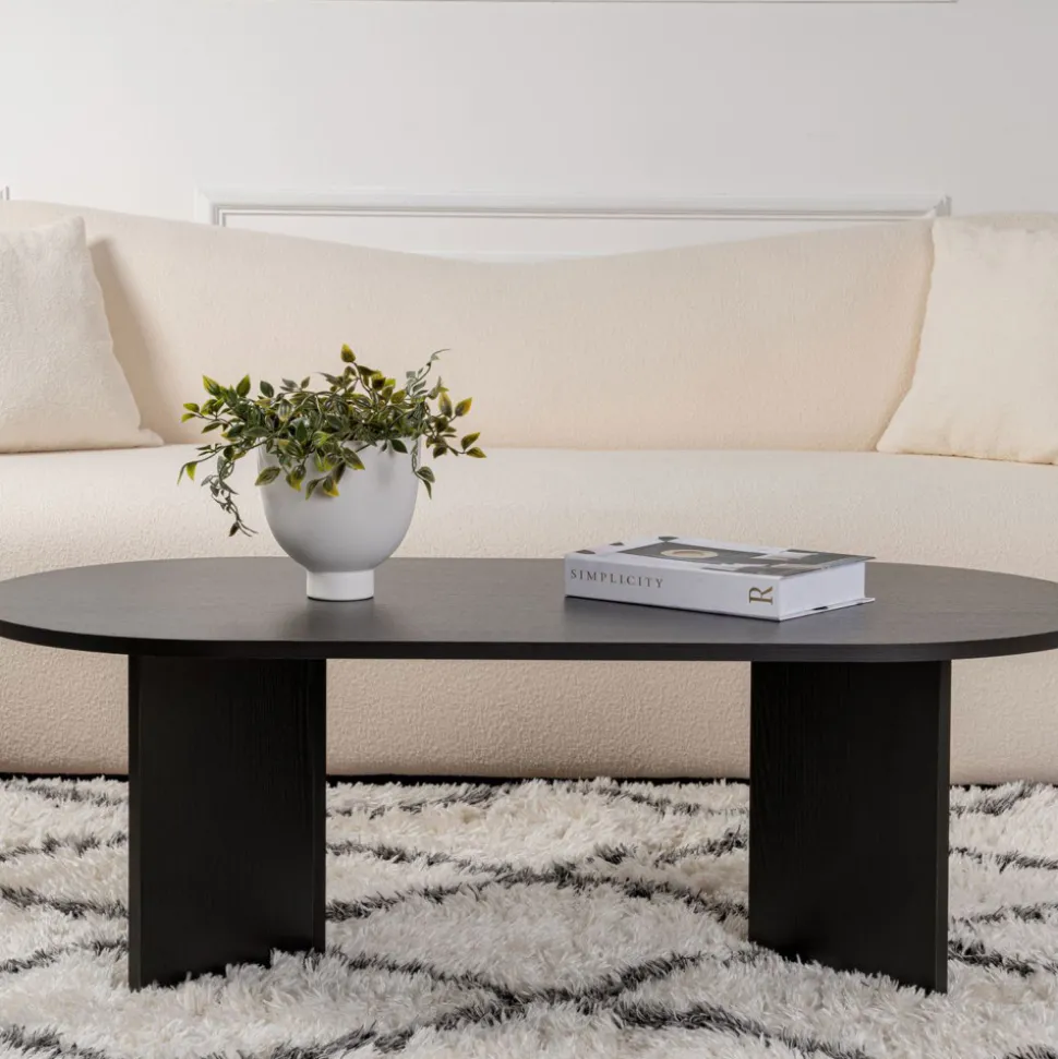 SAM Table basse ovale en bois 119x60cm