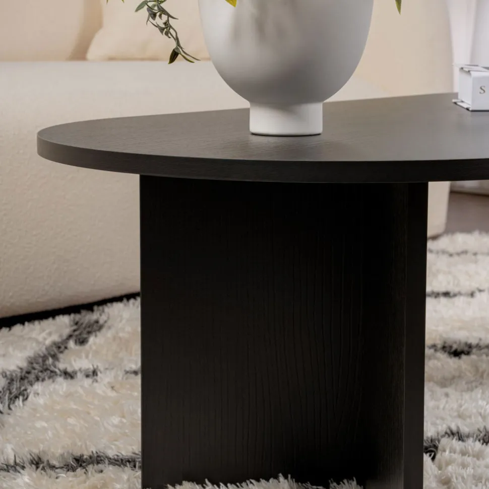 SAM Table basse ovale en bois 119x60cm