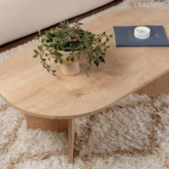 SAM Table basse ovale en bois 119x60cm