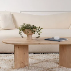 SAM Table basse ovale en bois 119x60cm