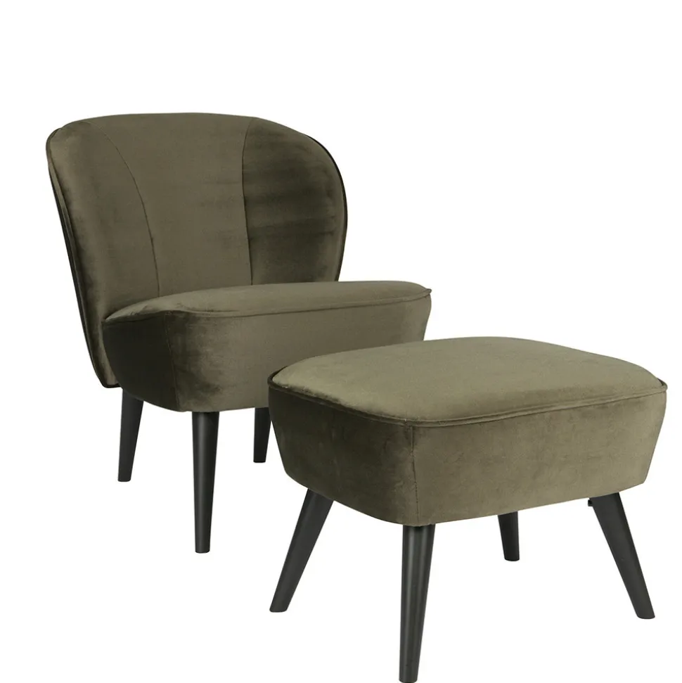 SARA Fauteuil cocktail en velours