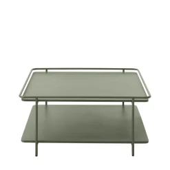 SARANDA Table basse carrée 2 plateaux en métal 75x75cm