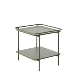 SARANDA Table d'appoint carrée 2 plateaux en métal 45x45cm