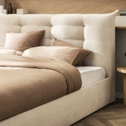 SERENITA Lit coffre en tissu 140x190cm