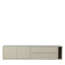 SETTLE DOWN Meuble TV 2 portes, 2 tiroirs en bois L200cm